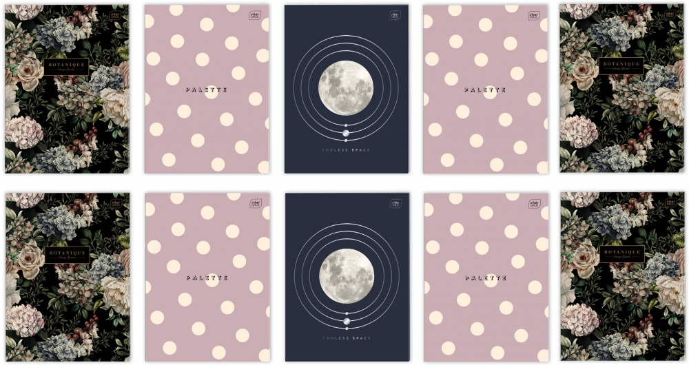 10x Zeszyt w kratkę Interdruk, A4, miękka oprawa, ostre narożniki, 80 kartek, mix wzorów