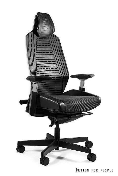 RONIN fotel biurowy czarny lub biały, elastomer 2 kolory (Kolor tworzywa: czarny, Kolor siatki: czarny)