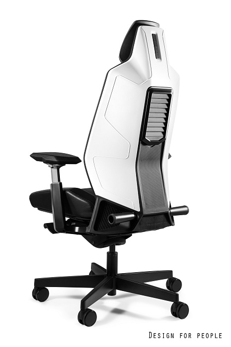 RONIN fotel biurowy czarny lub biały, elastomer 2 kolory (Kolor tworzywa: biały, Kolor siatki: czarny)