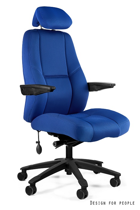 ATLAS fotel biurowy 24/7, eko-skóra lub tkanina (Eko-skóra/Tkanina: Tkanina niebieska)