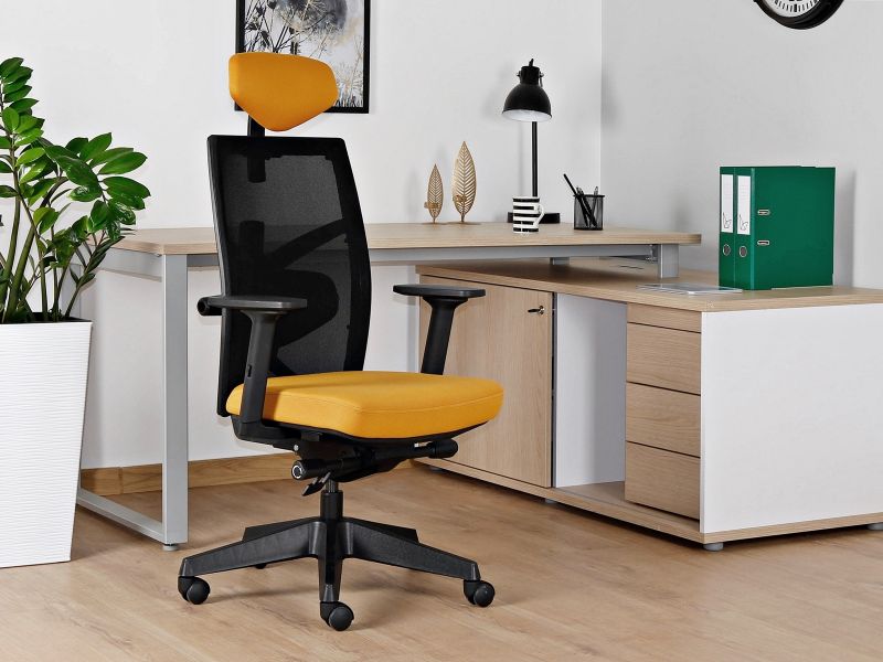 TUNE fotel biurowy czarny stelaż, siatka/tkanina lub skóra naturalna kolory (Kolor siedziska i zagłówka: BL404, Siatka: czarny)