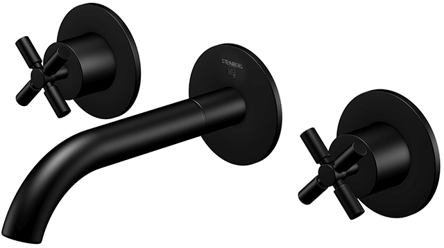 Steinberg 250 bateria umywalkowa 3-otworowa podtynkowa czarny mat 2501902S