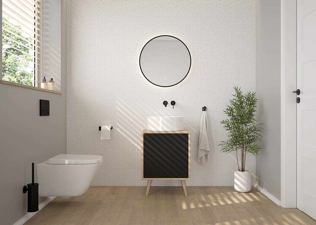 Oltens Rann bateria umywalkowa podtynkowa czarny mat 32603300 - Wysyłka w 24h