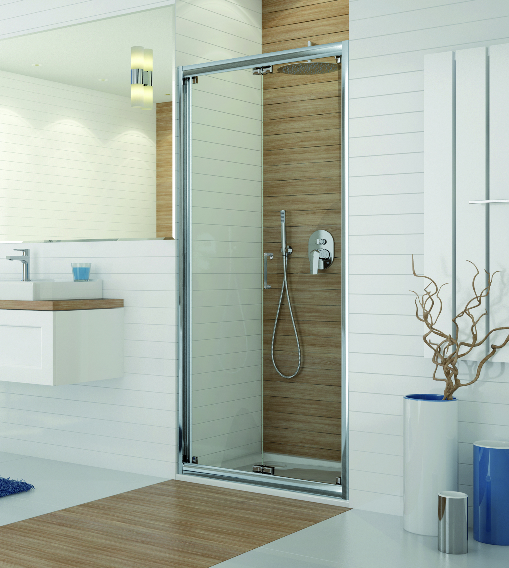 Sanplast TX drzwi prysznicowe 70 cm składane srebrny połysk/szkło przezroczyste 600-271-1200-38-401