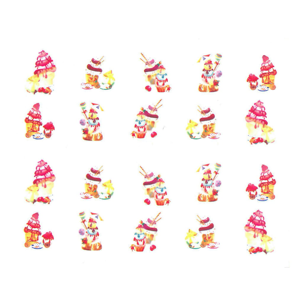 Naklejki wodne do paznokci słodycze BN-820