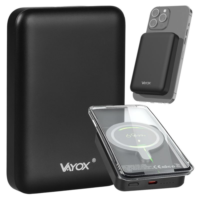 Powerbank indukcyjny Vayox VA0342 z MagSafe USB-C 20W 10000mAh 1 szt.