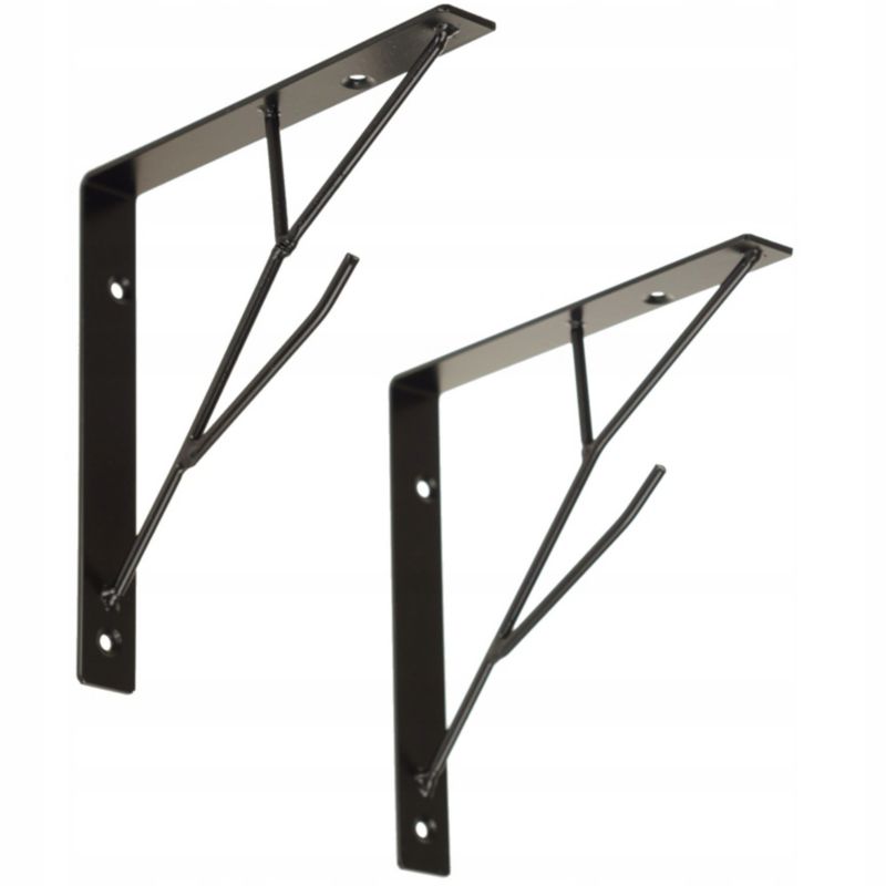 Wspornik Półki Loft FEINZ 150X150Mm Czarny Mat 40Kg Zestaw Do Półek 2 szt.