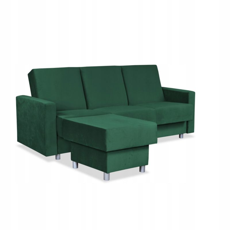 Wersalka do salonu z pufą rozkładana Family Meble Alicja zieleń 1szt