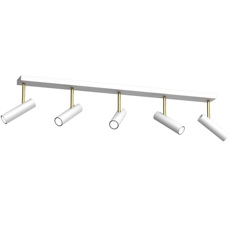 Lampa sufitowa Luminex Axion biały mat-złoty połysk Listwa z lampami 5 x GU10 x 8W wym: 31 x 120 x 10 cm - 1 szt.