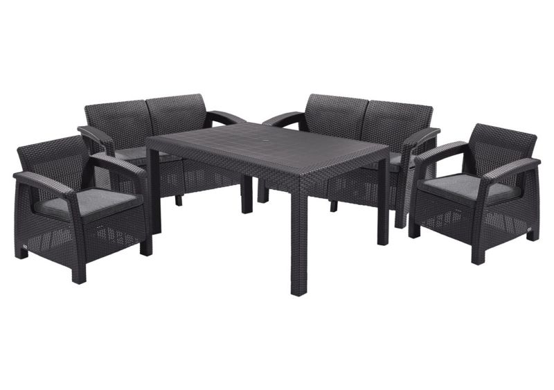 Meble ogrodowe Keter Corfu Fiesta zestaw Grafit, 1 kpl.