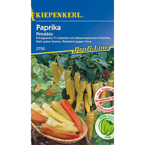 1 pac, Ardei capia Pinokkio F1 Kiepenkerl - Semințe: Mod de ambalare: 1 pac