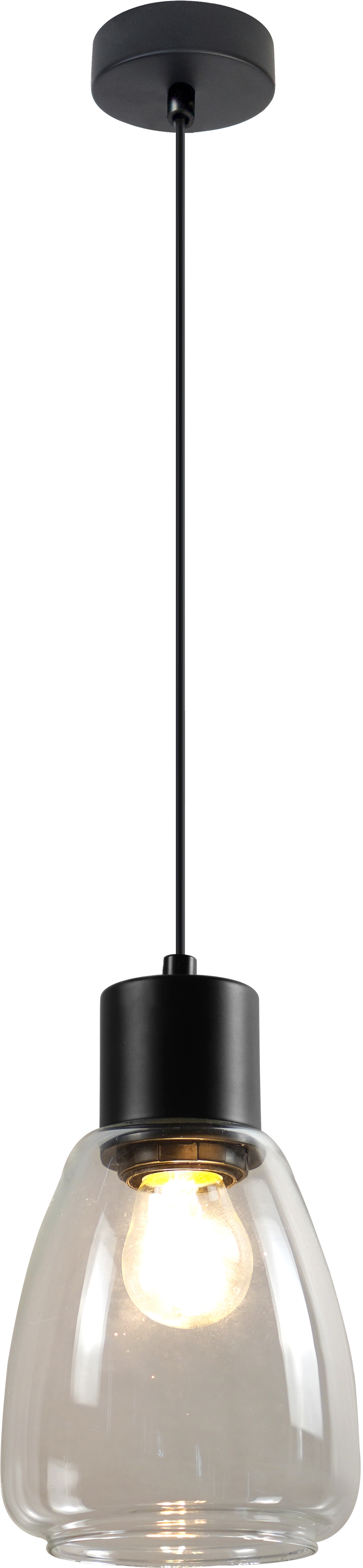 Candellux Moldo lampa wisząca 1x40 W czarna-przezroczysta 31-35066