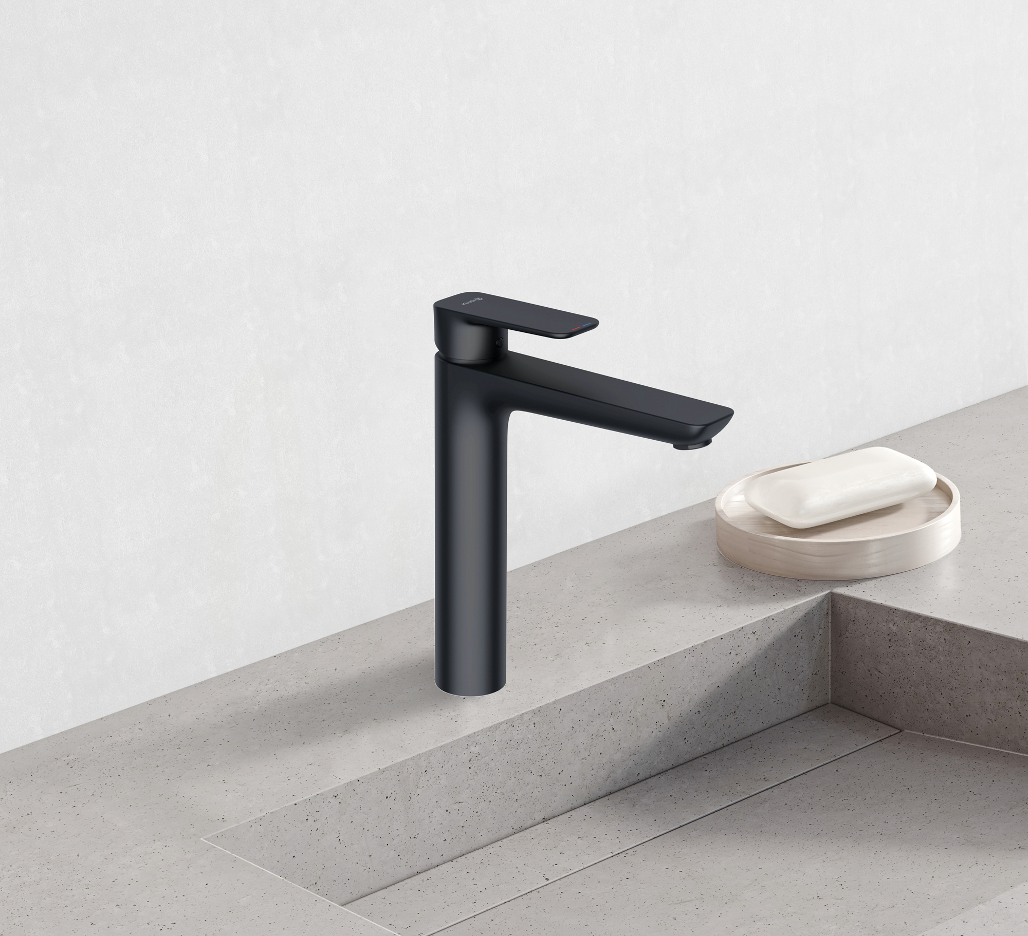 Kludi Pure&Style bateria umywalkowa stojąca wysoka czarny mat 402963975