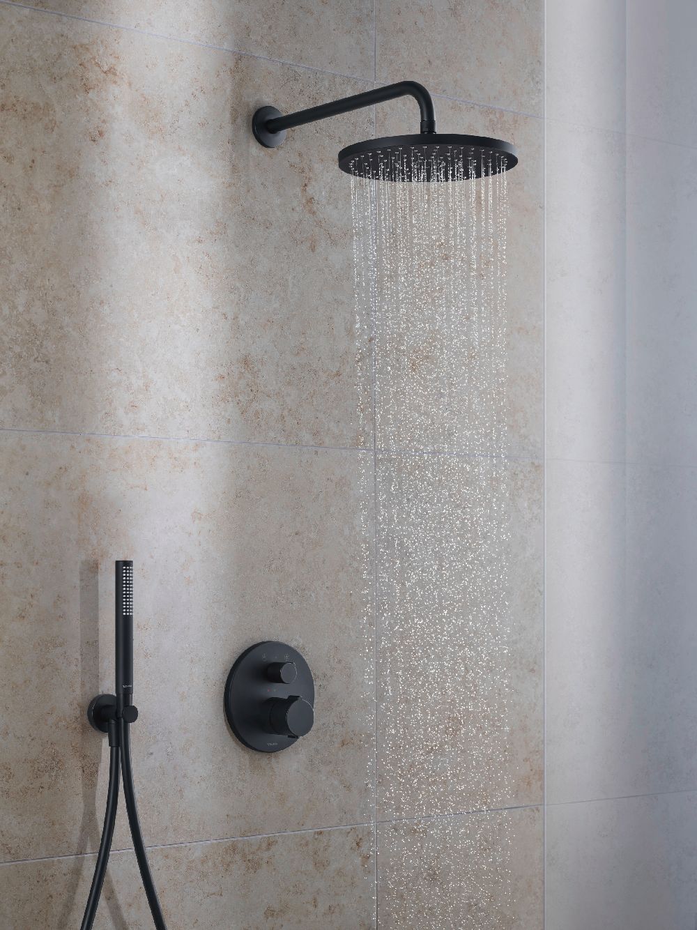 Duravit C.1 bateria wannowo-prysznicowa podtynkowa termostatyczna czarny mat C14200014046