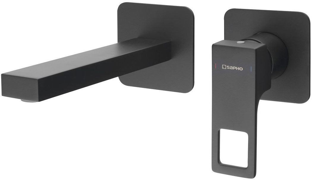 Sapho Forata bateria umywalkowa podtynkowa czarny mat FT018/15