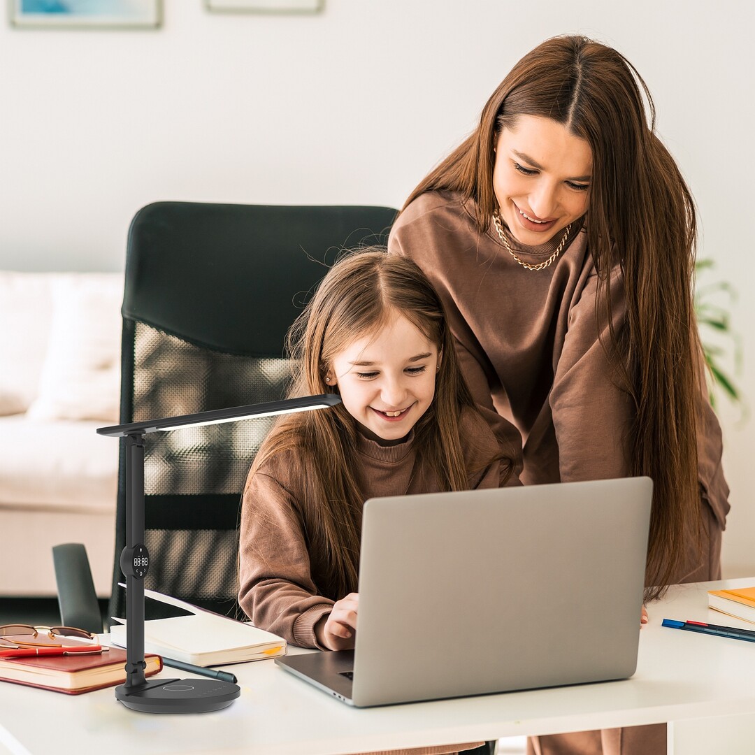 Rabalux Isak inteligentna lampa biurkowa 1x9 W biała-czarna 74198