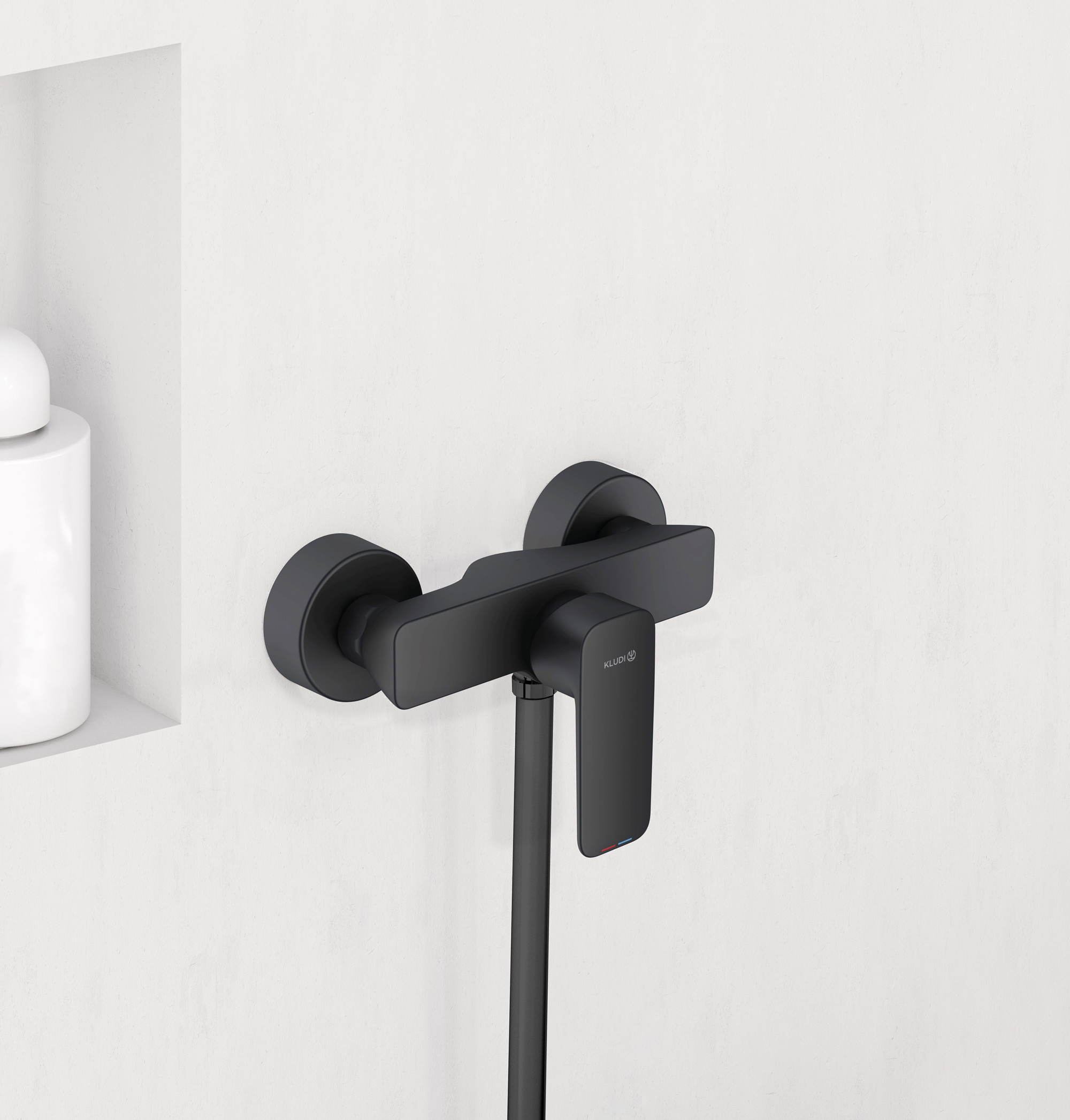Kludi Pure&Style bateria prysznicowa ścienna czarny mat 408413975
