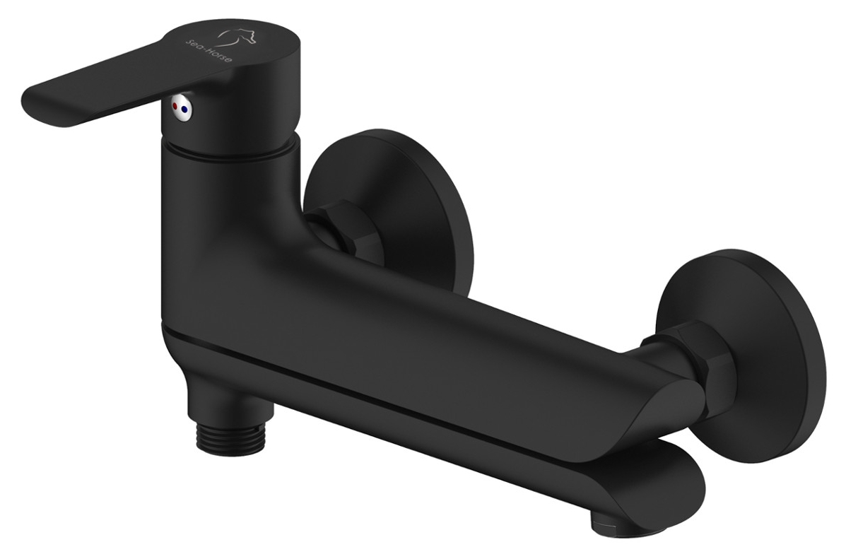 Sea-Horse Yo! Black bateria wannowo-prysznicowa ścienna czarny mat BJC910B