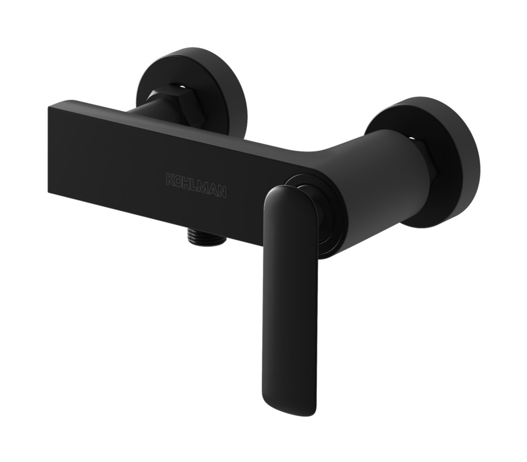 Kohlman Experience Black bateria prysznicowa ścienna czarny mat QW120EB