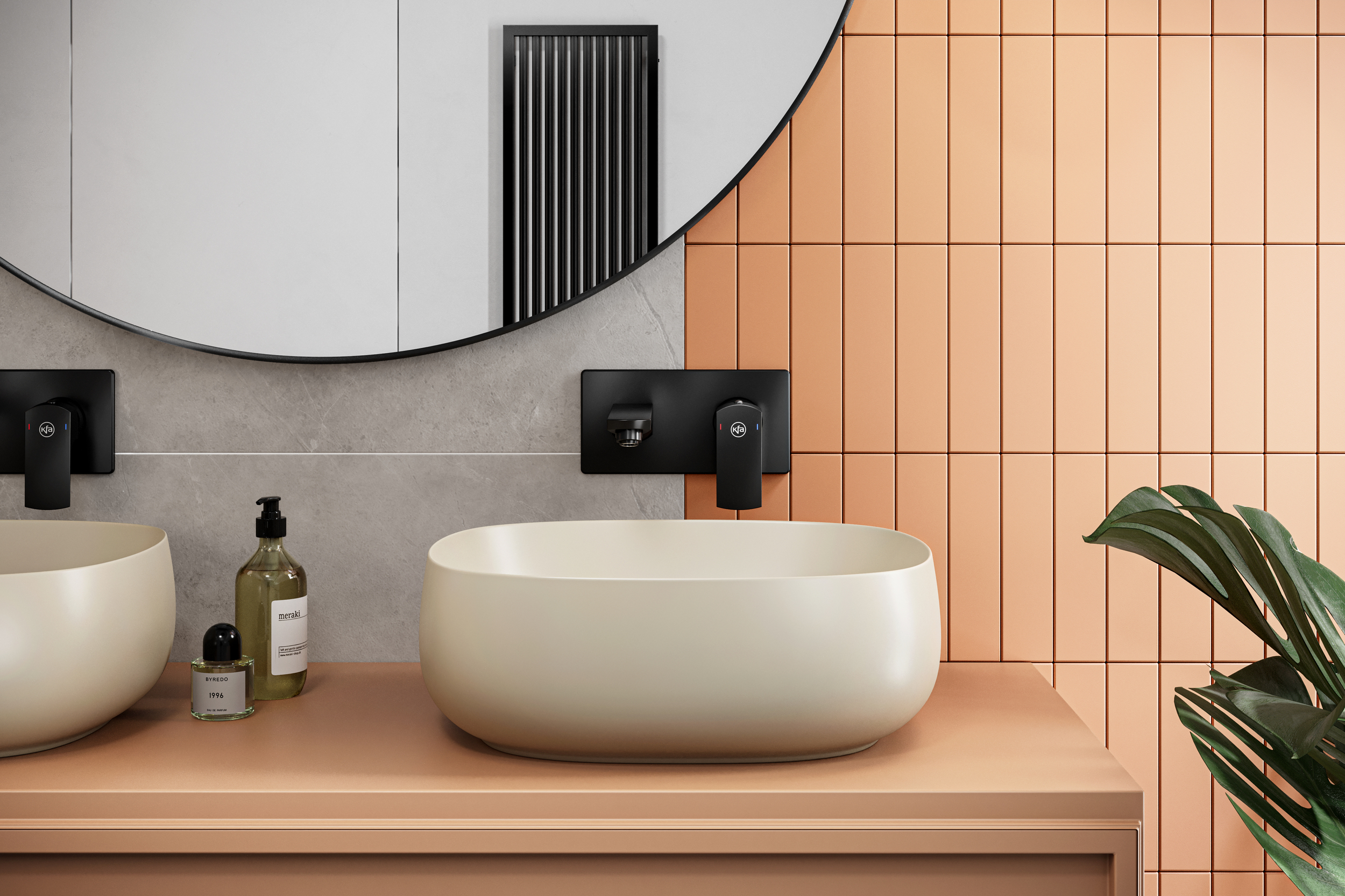 KFA Armatura Mokait Black bateria umywalkowa podtynkowa czarny mat 5539-810-81