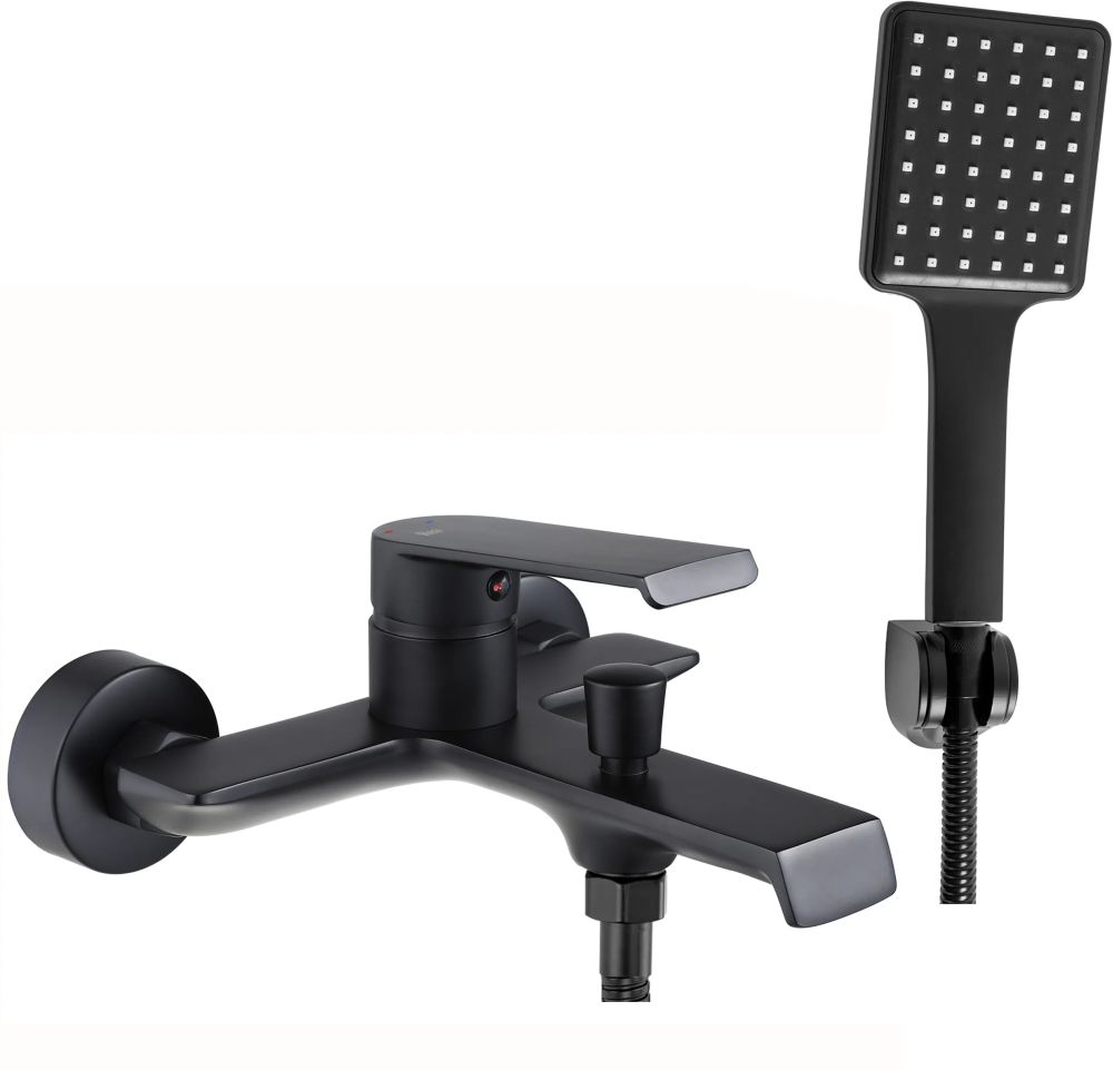 Rea Hass bateria wannowo-prysznicowa ścienna czarny mat REA-B9967