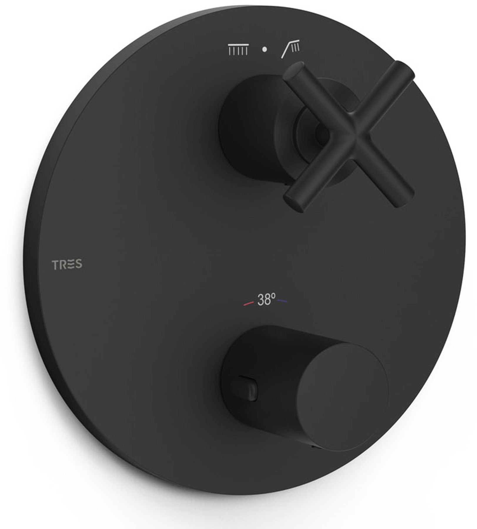 Tres Mont Blanc bateria wannowo-prysznicowa podtynkowa termostatyczna czarny mat 28325001NM