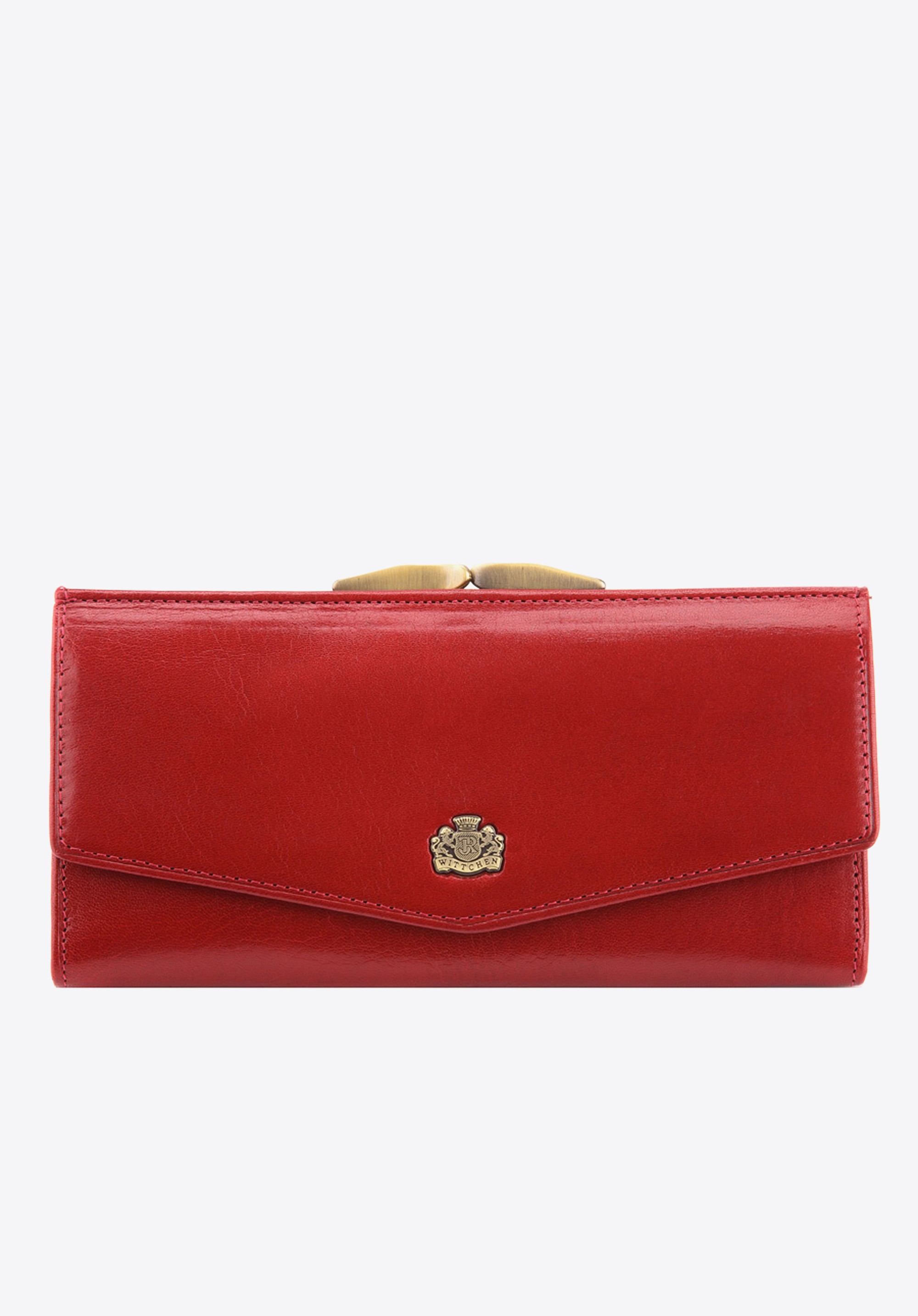 Damski portfel ze skóry z herbem na bigiel