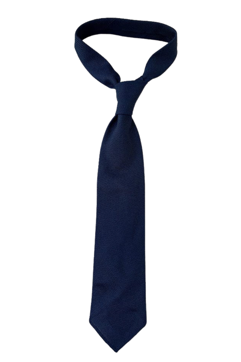 Krawat z grenadyny grossa, deep blue, jedwabny