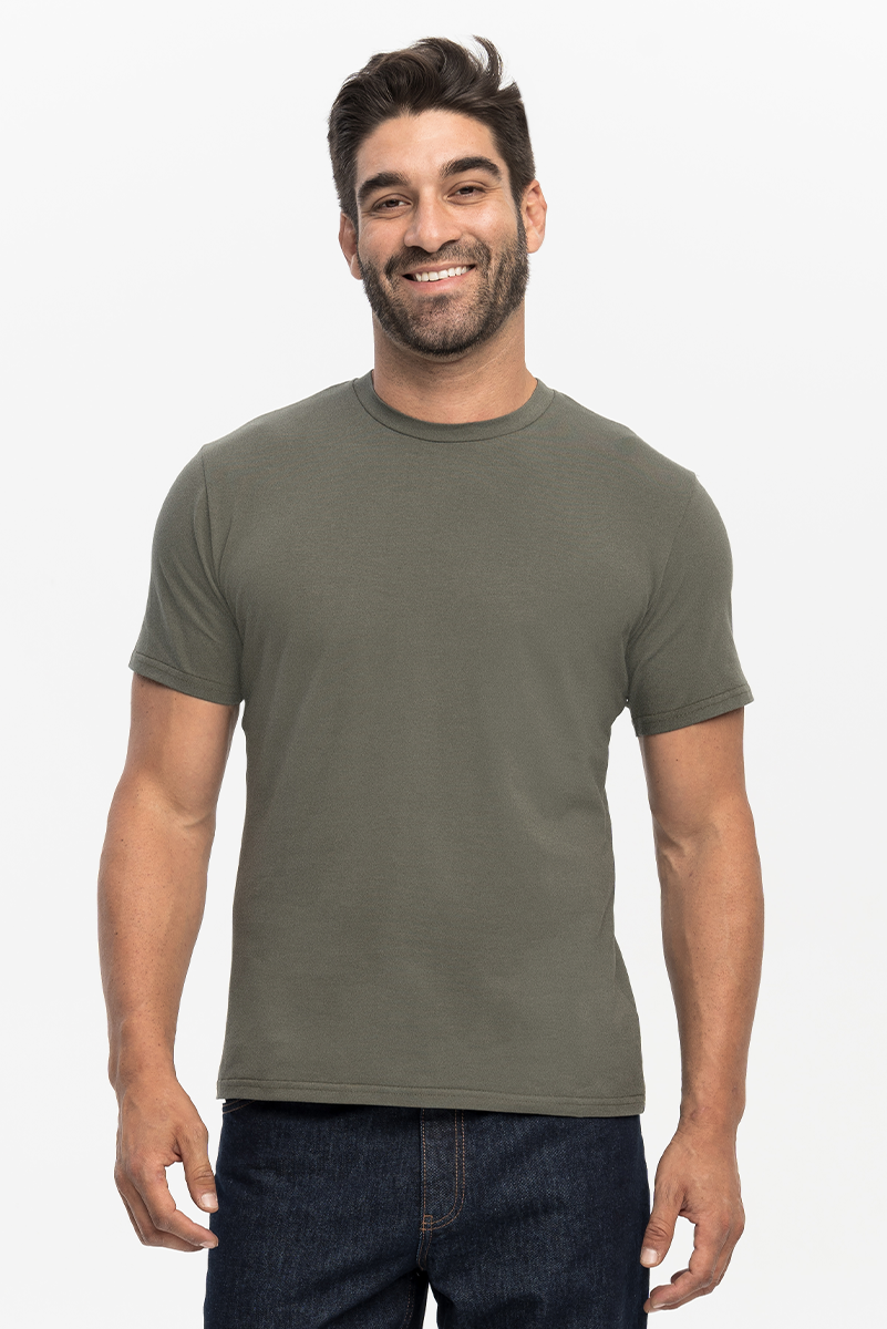 T-shirt Zack, bawełniany, khaki