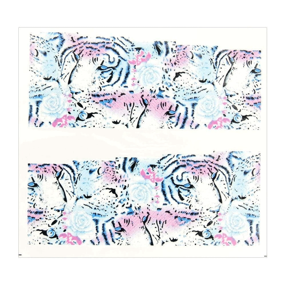 Naklejki wodne do paznokci arkusz 7 x 6,5 cm na 10 palców Nr c119