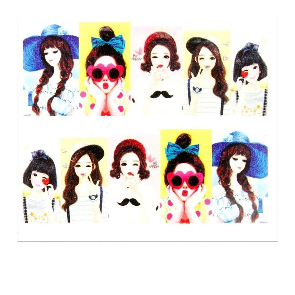 Naklejki wodne do paznokci arkusz 6,5 x 5,5cm na 10 palców yb Nr 941