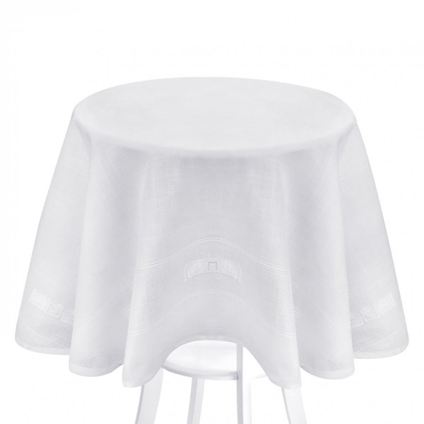 Obrus poliestrowy APOLLO rozmiar: 170 Koło wz. 3984 biel