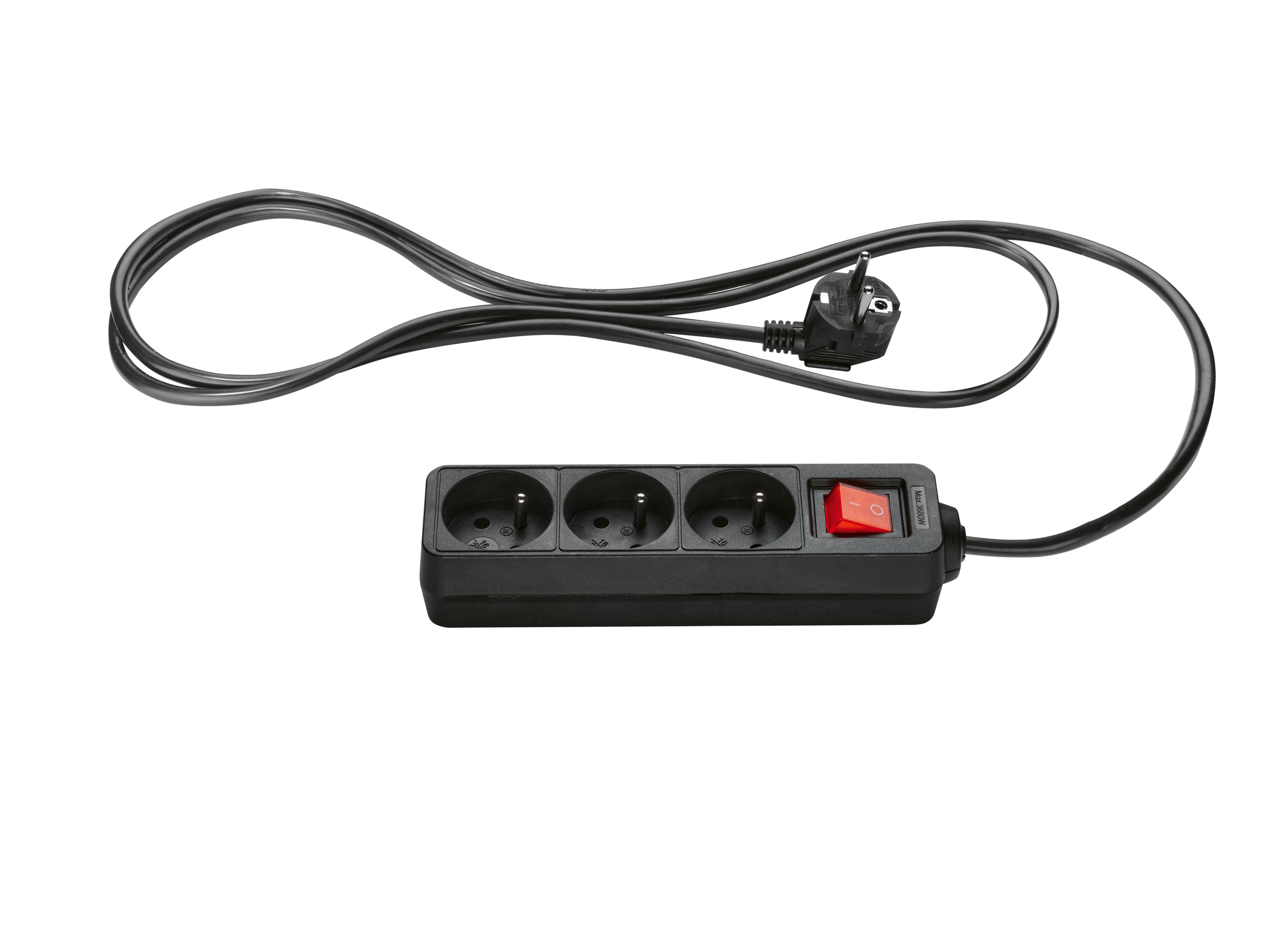 Tronic Listwa lub zestaw listw zasilających 3 gniazda, Czarny