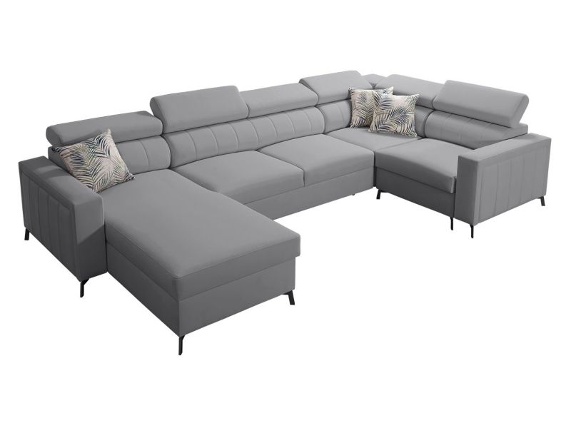 Narożnik MIRJAN 24 Baltico V Maxi lewy gołębi szary/wzór w liście 1 szt.