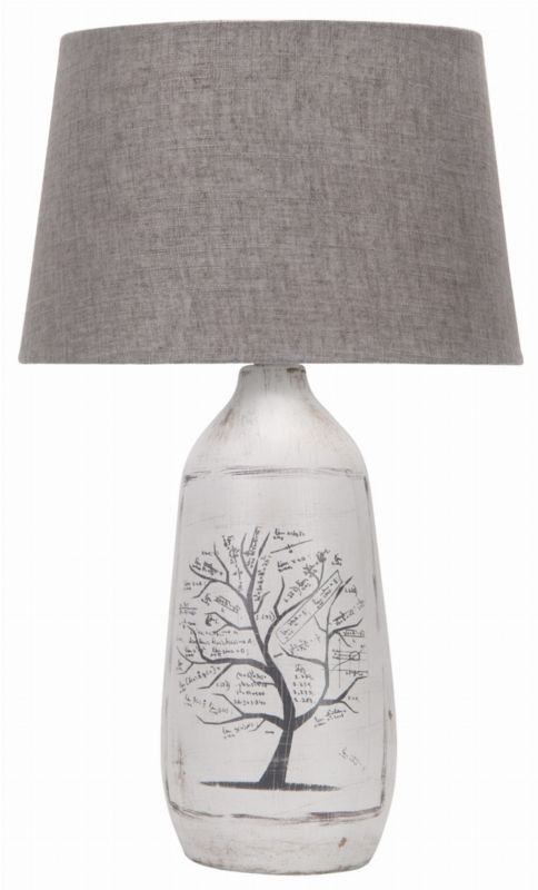 Lampa stołowa Candellux Walia biało-szara 1 x E27 x 60W IP20 wym: 40 x 24 x 24 cm ceramika - 1 szt.