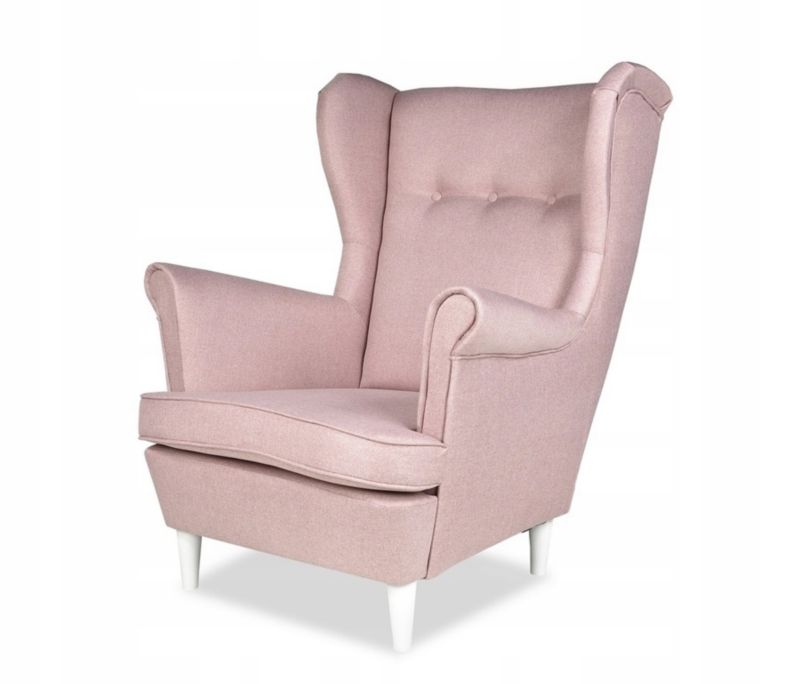 Fotel uszak do salonu Family Meble ARI pudrowy róż 1szt