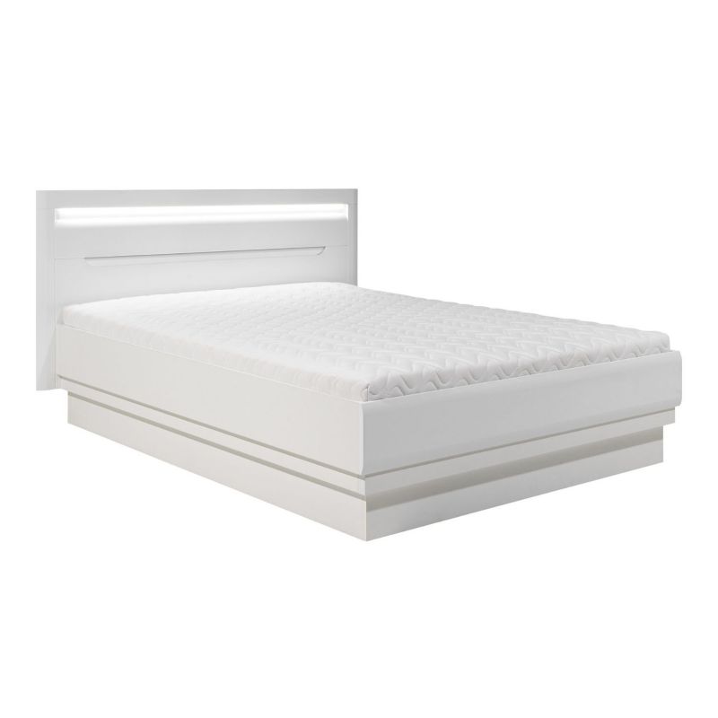 Łóżko Dwuosobowe IVORY Mebel Elite 160x200 cm z Pojemnikiem IVORY Białe 1 szt