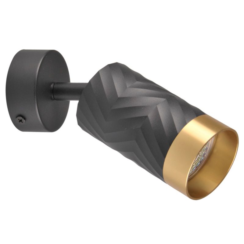 Kinkiet ścienny Polux Arras czarno-złoty 1 x GU10 x 10W IP20 wym: 10 x 5,5 cm - 1 szt.