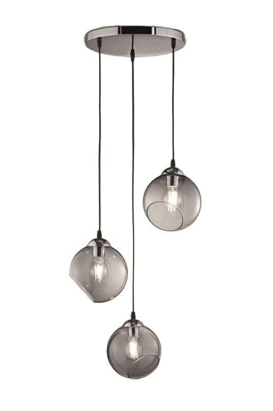 Lampa sufitowa wisząca RL Clooney srebrno-przezroczysty wym: 150 x 35 x 35 cm 3xE27 x 1 szt.