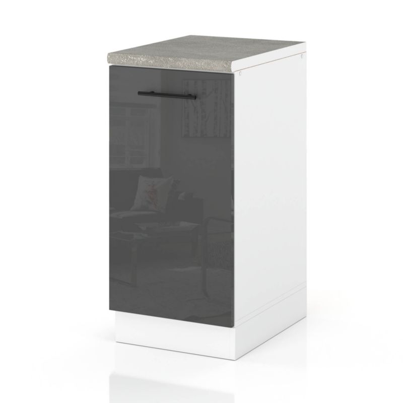 Szafka Kuchenna Hurtownia-Mebli Stojąca D40 sPremium 40cm Biały Mat Szary Połysk 40x52x85 cm 1szt.