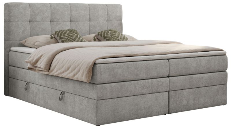 Łóżko kontynentalne MKS Meble LUKA KING 160x200 H3 Jasnoszary struktura 1szt.