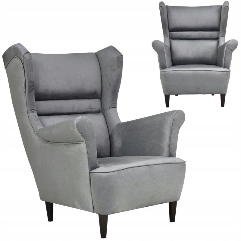 Fotel uszak do salonu Family Meble Zoja szary 1szt