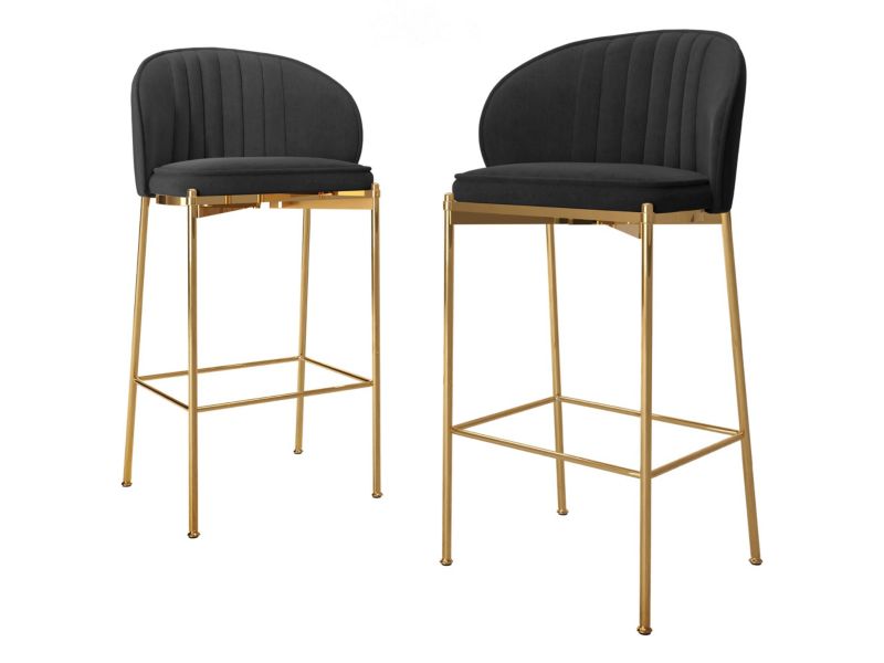 Komplet dwóch hokerów MIRJAN 24 Muz BS-1258/GL czarny 2 szt.