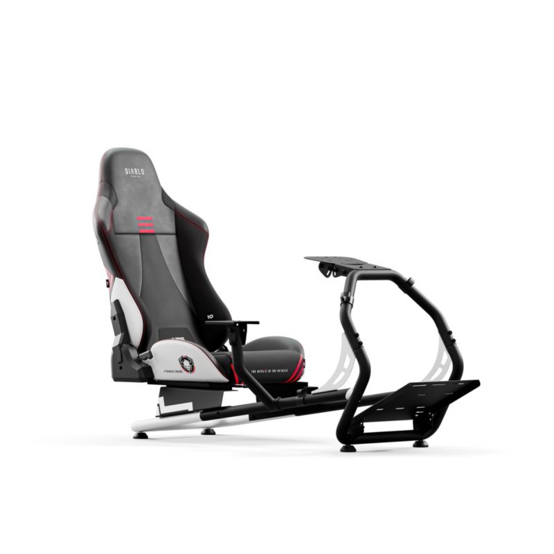 Fotel gamingowy kokpit do simracingu Diablo Chairs czarno-biały 1 szt