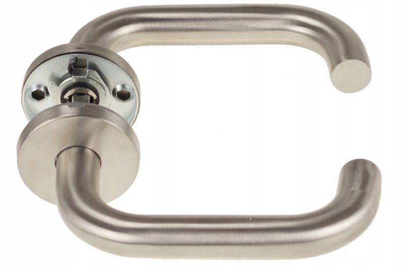 Klamka FEINZ Drzwiowa Nierdzewna Bezpieczna Inox + Rozeta Wkład 1 szt.