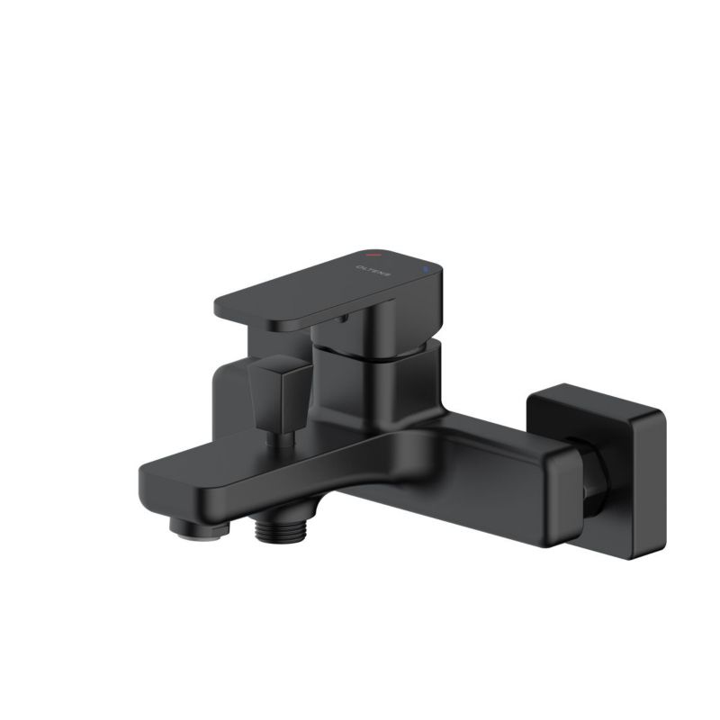 Bateria wannowo-prysznicowa Oltens Hadsel ścienna czarny mat jednouchwytowa 1 szt.