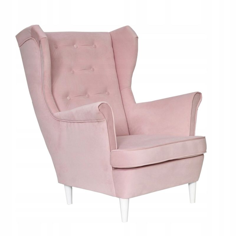 Fotel uszak do salonu Family Meble Diana pudrowy róż 1szt
