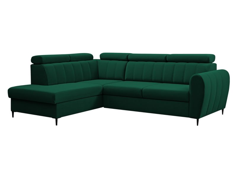 Narożnik MIRJAN 24 z funkcją spania Forio L lewy butelkowa zieleń 1 szt.