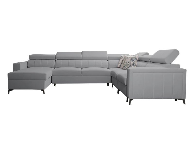 Narożnik MIRJAN 24 Baltico VII lewy gołębi szary/wzór w liście 1 szt.