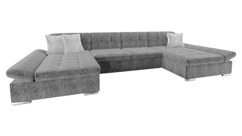 Narożnik MIRJAN 24 z funkcją spania Alia Premium gołębi szary plusz/srebrny plusz szenilowy 1 szt.